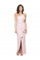 Cheap Strapless Long Full Length Ruffles Low Back Crepe Prom Dress