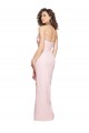 Cheap Strapless Long Full Length Ruffles Low Back Crepe Prom Dress