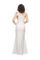 Cheap One Shoulder Long Full Length Crepe Prom Dress with Ruffles and Side Split