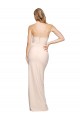 Cheap Full Length Low Back Strapless Crepe Prom Dress with Thigh High Side Split