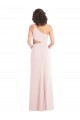 Cheap Flirty One Shoulder Midriff Cutout Maxi Crepe Prom Dress