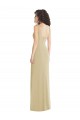 Cheap Wide Strap Slash Cutout Empire Crepe Prom Dress with Front Slit