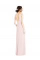 Cheap Square Neck Low Back A-Line Prom Dress with Front Slit and Pockets