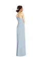 Cheap Asymmetrical Off the Shoulder Cuff Trumpet Crepe Prom Dress With Front Slit