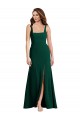 Cheap Square Neck Trumpet Maxi Prom Dress with Front Slit