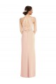 Cheap Halter Criss Cross Cutout Back Maxi Crepe Prom Dress