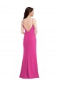 Cheap Open Back High Neck Halter Trumpet Crepe Prom Dress