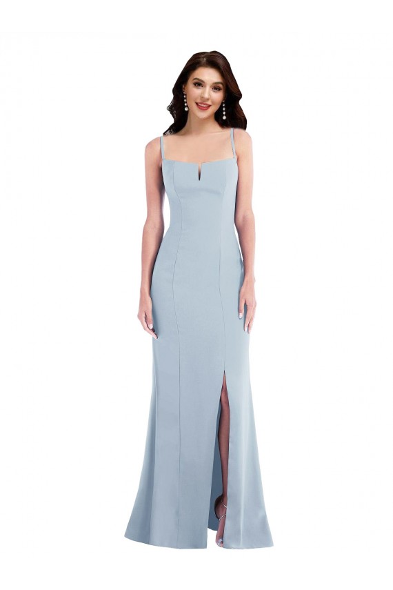 Cheap Flattering Trumpet Maxi Crepe Prom Dress with Front Slit
