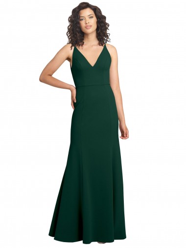 Cheap Form Fitting Stretch Crepe A-Line Prom Dress
