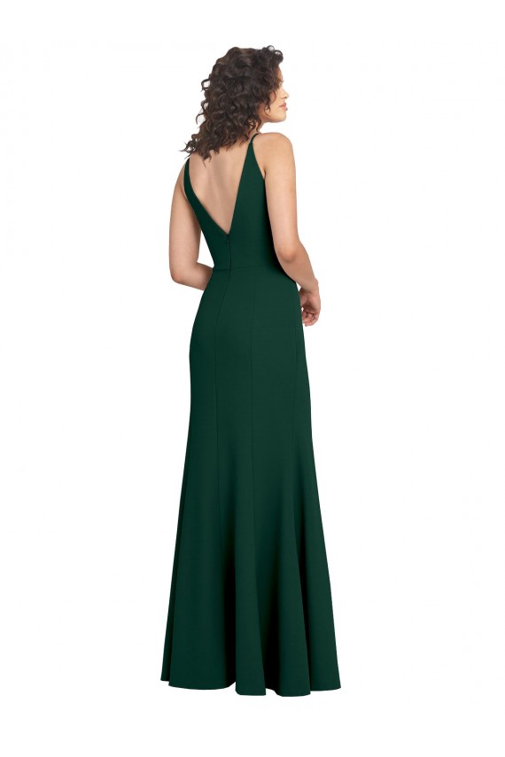 Cheap Form Fitting Stretch Crepe A-Line Prom Dress