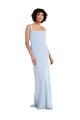 Cheap Slim Square Neck Fit and Flare Full Length Stretch Crepe Prom Dress