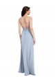 Cheap Fit and Flare High Neck Crepe Prom Dress with Side Slit