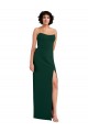 Cheap Scooped Strapless Neckline Crepe Prom Dress with Side Slit