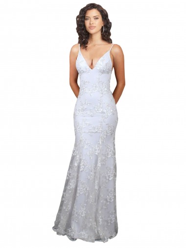 Cheap V-Neckline Backless Floral Patterned Sequin Formal Prom Dress