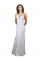 Cheap V-Neckline Backless Floral Patterned Sequin Formal Prom Dress