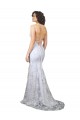 Cheap V-Neckline Backless Floral Patterned Sequin Formal Prom Dress
