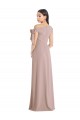 Cheap Off the Shoulder Tie Detail Maxi Crepe Prom Dress with Front Slit