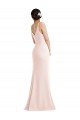 Cheap Skinny Strap Deep V-Neck Trumpet Crepe Prom Dress with Front Slit