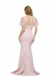 Cheap Crepe Long Sweetheart Neckline Prom Dress with Tulle Overlay Shoulders