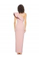 Cheap Full Length One Shoulder Crepe Prom Dress with Side Leg Split