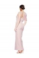 Cheap One Shoulder Tulle Overlay Sweetheart Neckline Long Crepe Prom Dress with Thigh Split