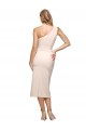 Cheap Midi Length One Shoulder Crepe Cocktail Prom Dress / Homecoming Dress with Thigh High Side Split