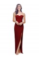Cheap Straight Pencil Skirt Long Sweetheart Crepe Prom Dress with High Side Split