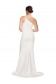 Cheap Long Sweep Train Crepe Prom Dress with Side Split and One Strap