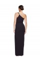 Cheap Long Floor Length Crepe Prom Dress with Side Split and One Strap