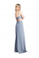 Cheap Feminine Scoop Neckline Long Crepe Slip Prom Dress 