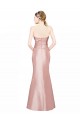 Cheap Long Strapless Stretch Satin Prom Dress with Pleats and Low Back