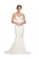 Cheap Strapless Cowl Neck Sweep Train Stretch Satin Prom Dress