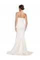 Cheap Strapless Cowl Neck Sweep Train Stretch Satin Prom Dress