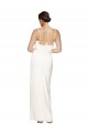 Cheap High Neck Stretch Satin Prom Dress with Low Back and Side Slit