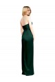 Cheap Scooped Strapless Neckline Stretech Satin Prom Dress with Side Slit