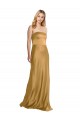 Cheap Sleek Strapless Long A-Line Stretch Satin Prom Dress
