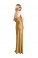 Cheap Sleek Strapless Long A-Line Stretch Satin Prom Dress
