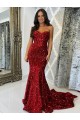 Cheap Sweetheart Sleeveless Long Court Train Velvet Sequin Prom Dress