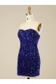Cheap Short Sweetheart Velvet Sequin Prom Dress