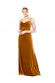 Cheap Long Velvet Cowl Neck Slip Prom Dress