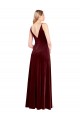 Cheap Faux Surplice Neckline Slim A-Line Long Velvet Prom Dress