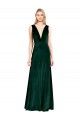Cheap Daring Deep V-Neck Long Full Length Velvet Prom Dress