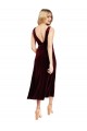 Cheap Daring Plunging V-Neckline Short Midi Length Velvet Cocktail Prom Dress / Homecoming Dress