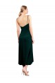 Cheap Midi Length Cowl Neck Velvet Slip Cocktail Prom Dress / Homecoming Dress