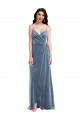 Cheap Velvet Wrap Maxi Prom Dress with Pockets