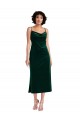 Cheap Midi Length Cowl Neck Velvet Short Slip Cocktail Prom Dress / Homecoming Dress