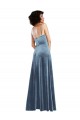 Cheap Sleek Cowl Neck Velvet Maxi Prom Dress with Pockets