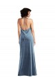 Cheap Cowl Neck Velvet Maxi Slip Prom Dress