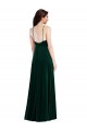 Cheap Velvet Halter Maxi Prom Dress with Front Slit & Pockets
