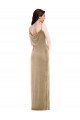 Cheap Asymmetrical One Shoulder Velvet Maxi Slip Prom Dress